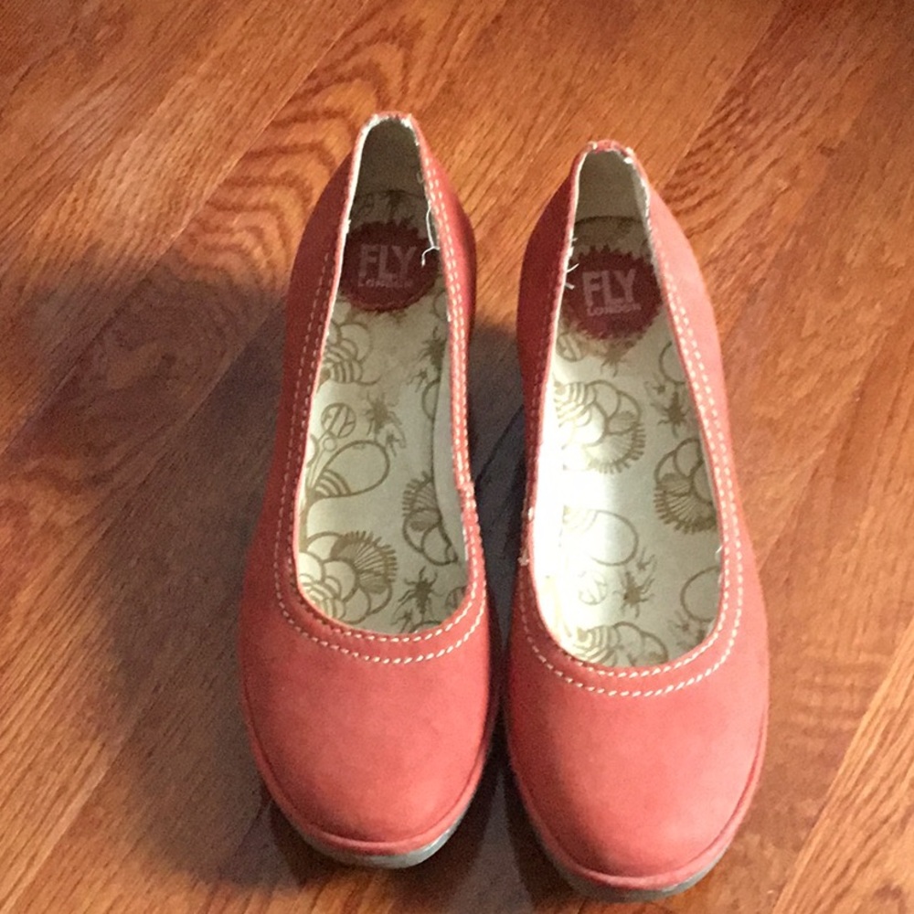 Women's Orange Suede Shoes London Fly - Picture 3 of 5
